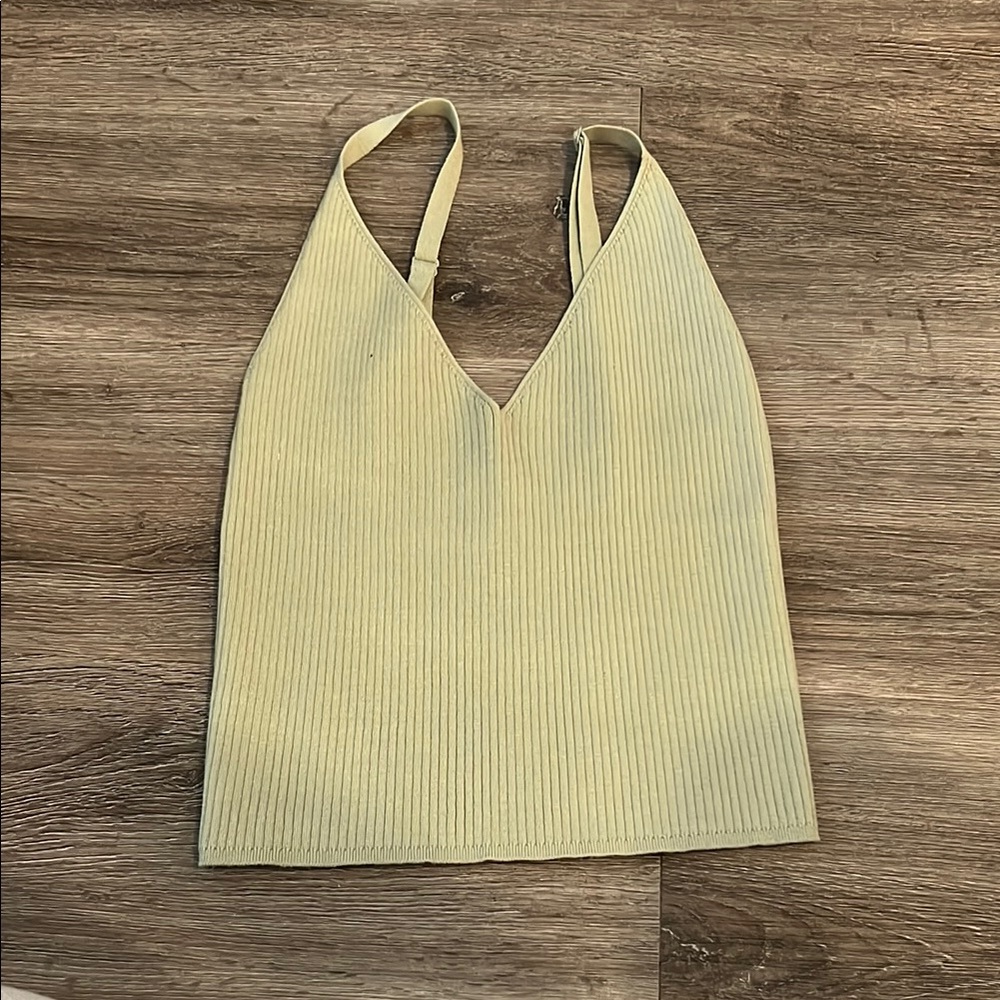 Cream Ribbed Women's Top
